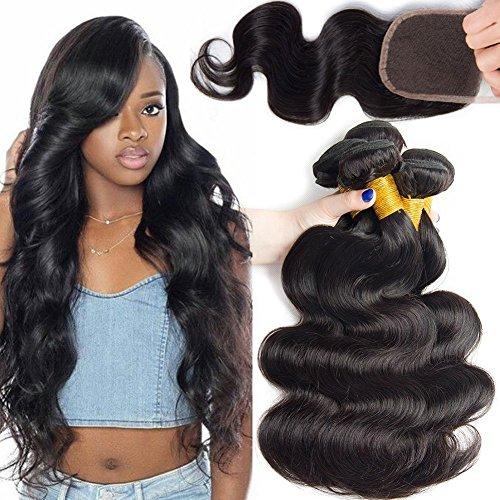 Body Wave 3/4 Human Hair Bundles with 4x4 Closure