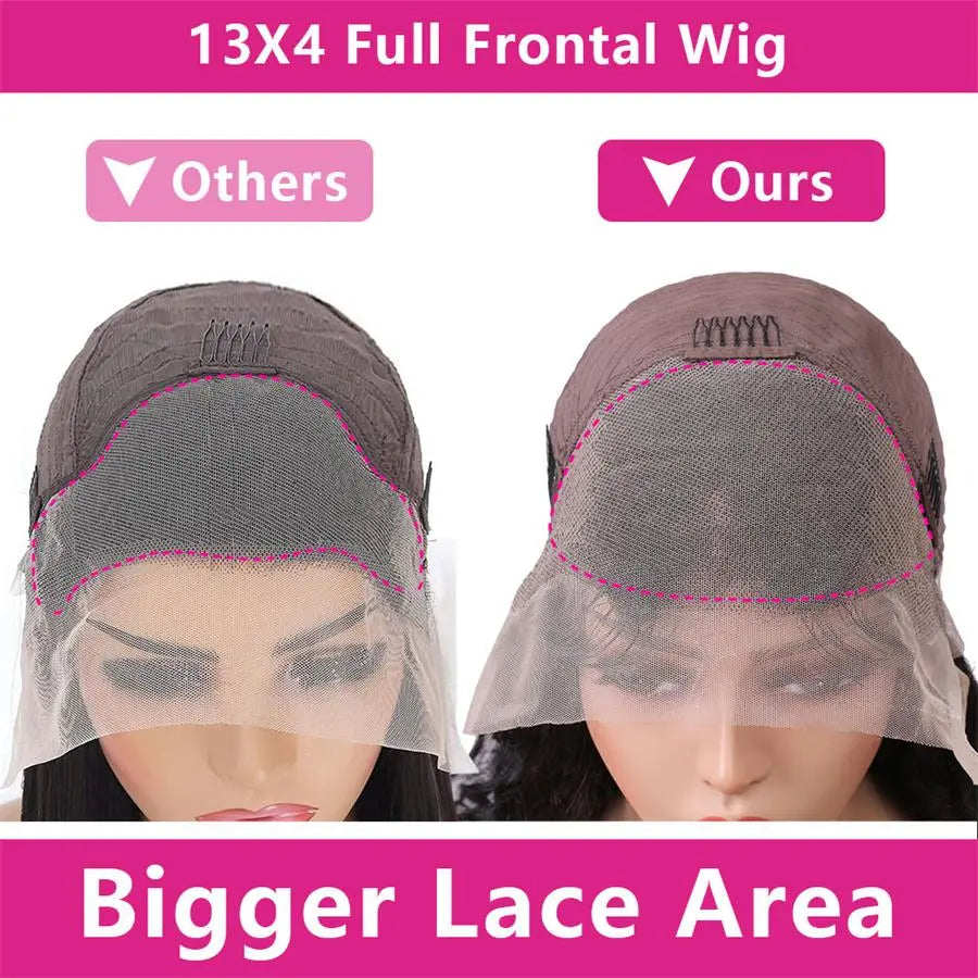 32 Inch Chocolate Brown Lace Front Wigs Body Wave Brown Human Hair Wigs Hd 13x4