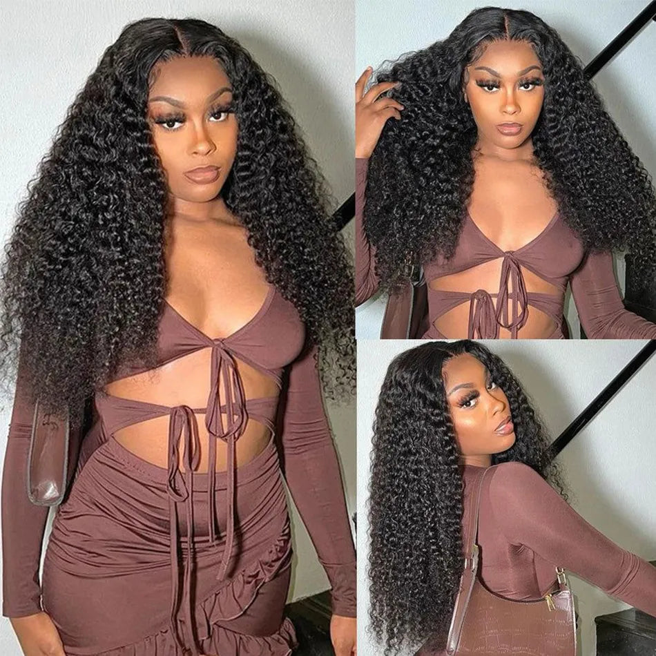 Kinky Curly Human Hair Bundles 1/3/4 Pieces Natural Hair Extensions Topper